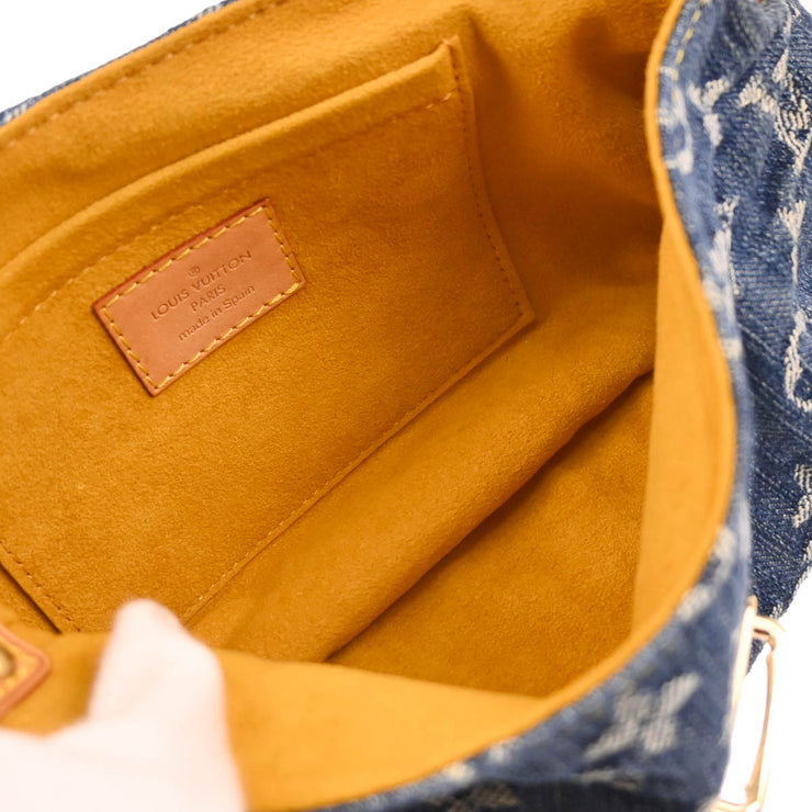 Louis Vuitton 2006 Blue Monogram Denim Mini Pleaty Handbag M95050