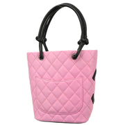 Chanel 2003-2004 Pink Black Calfskin Cambon Ligne Tote Handbag