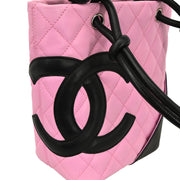 Chanel 2003-2004 Pink Black Calfskin Cambon Ligne Tote Handbag