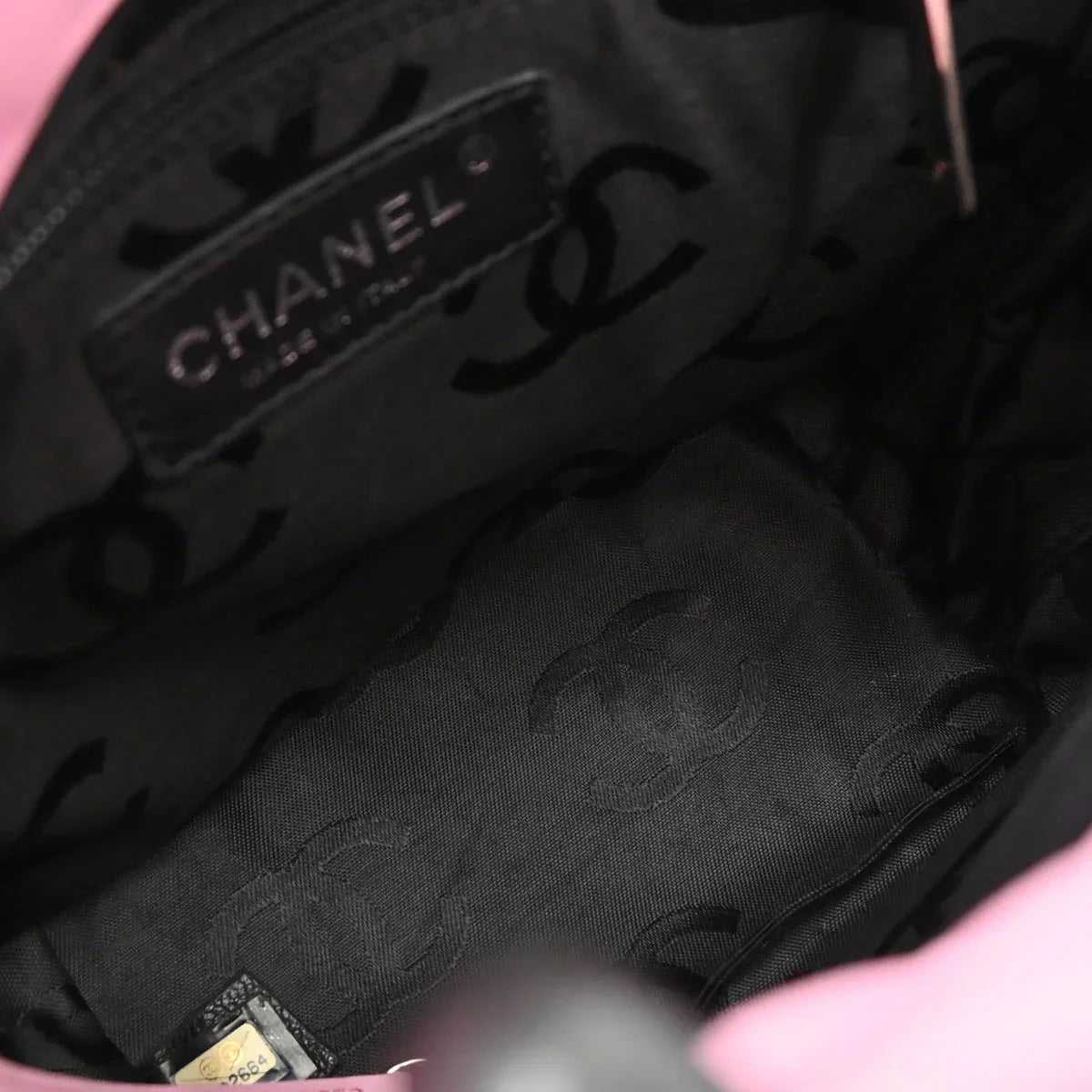 Chanel 2003-2004 Pink Black Calfskin Cambon Ligne Tote Handbag