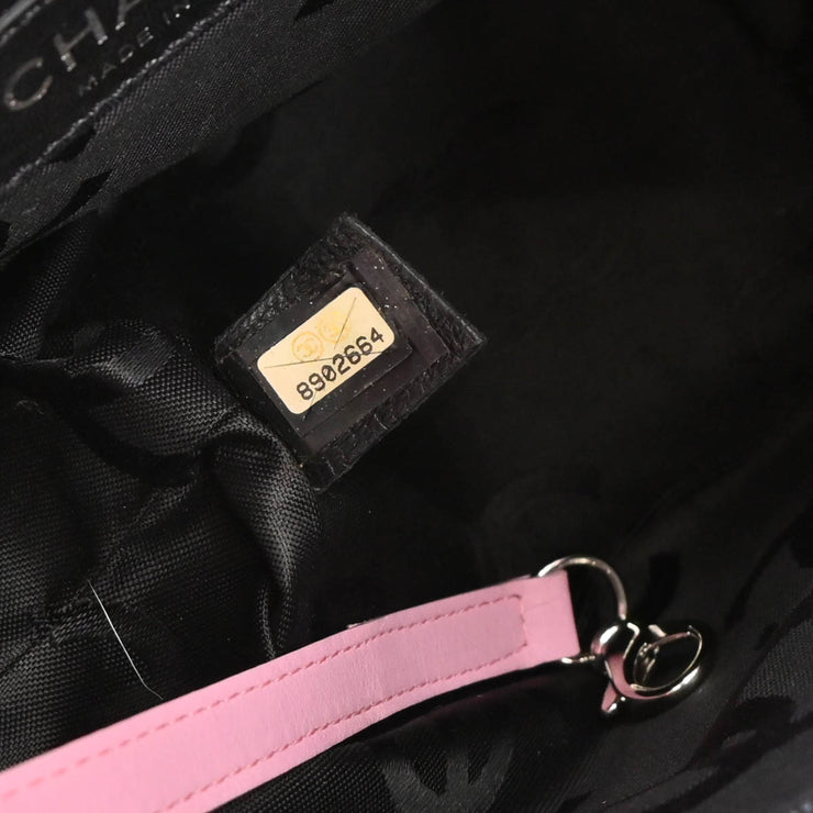 Chanel 2003-2004 Pink Black Calfskin Cambon Ligne Tote Handbag