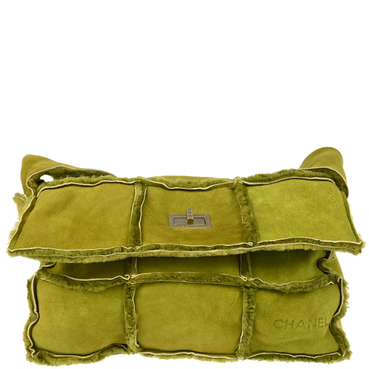 Chanel 2000-2001 Green Mouton Shoulder Bag