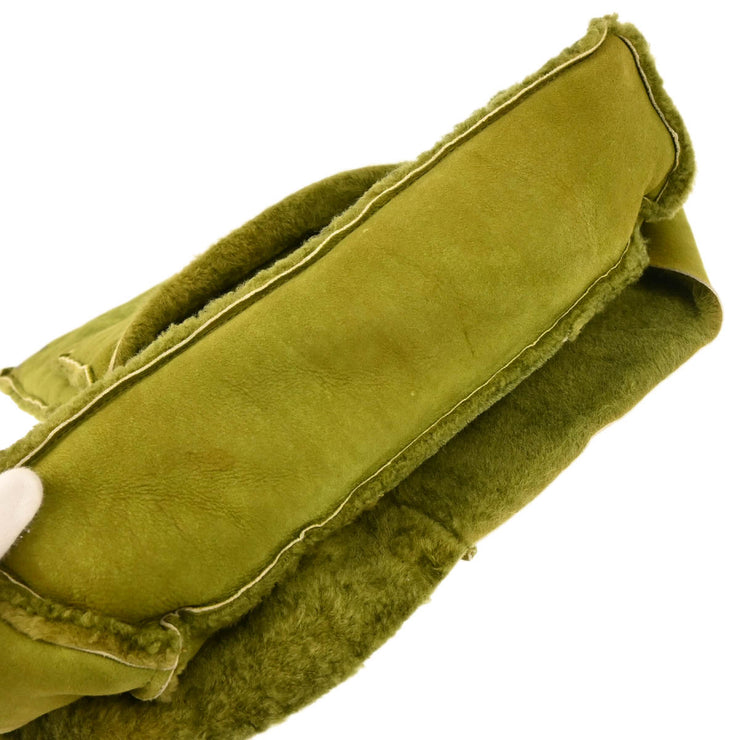 Chanel 2000-2001 Green Mouton Shoulder Bag