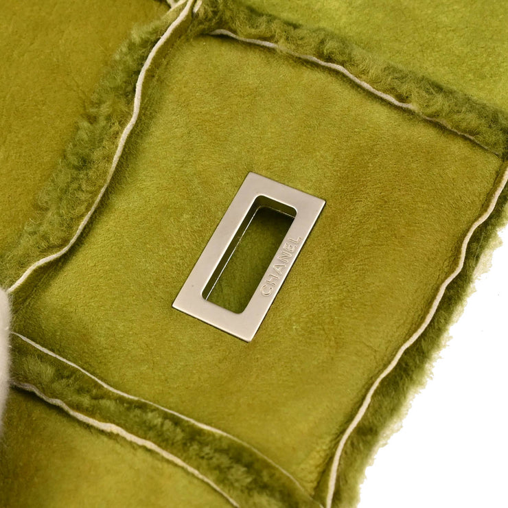 Chanel 2000-2001 Green Mouton Shoulder Bag