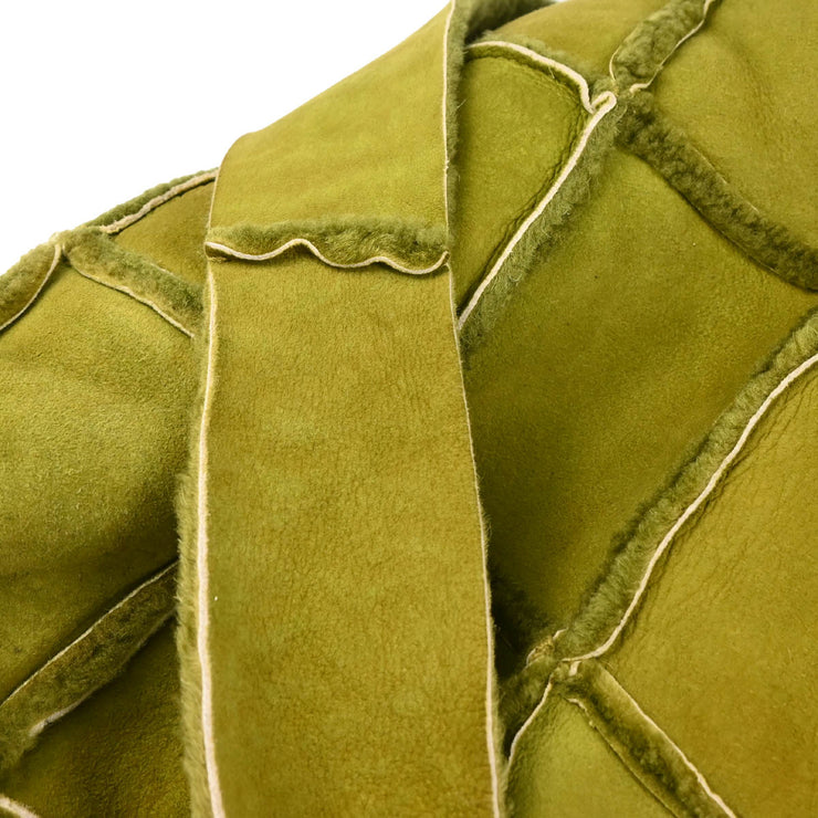 Chanel 2000-2001 Green Mouton Shoulder Bag