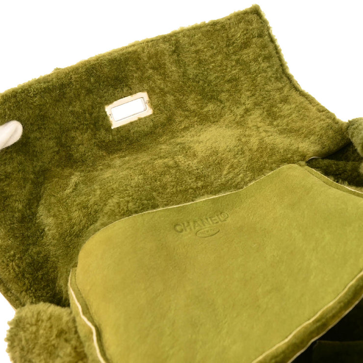 Chanel 2000-2001 Green Mouton Shoulder Bag