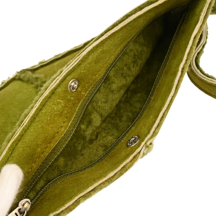 Chanel 2000-2001 Green Mouton Shoulder Bag