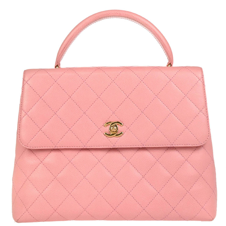 Chanel 2004-2005 Pink Caviar Kelly Handbag