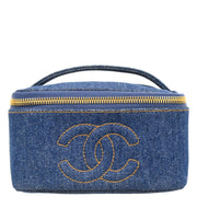 Chanel 1996-1997 Blue Denim Vanity Handbag