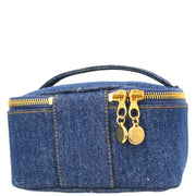 Chanel 1996-1997 Blue Denim Vanity Handbag