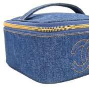 Chanel 1996-1997 Blue Denim Vanity Handbag