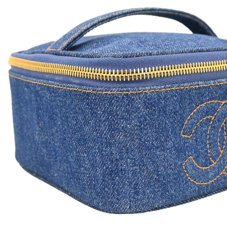 Chanel 1996-1997 Blue Denim Vanity Handbag