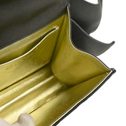 Chanel 1991-1994 Gray Satin Straight Flap Shoulder Bag