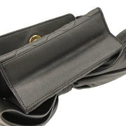 Chanel 1991-1994 Gray Satin Straight Flap Shoulder Bag