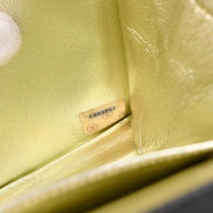 Chanel 1991-1994 Gray Satin Straight Flap Shoulder Bag