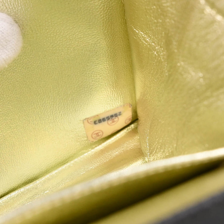 Chanel 1991-1994 Gray Satin Straight Flap Shoulder Bag