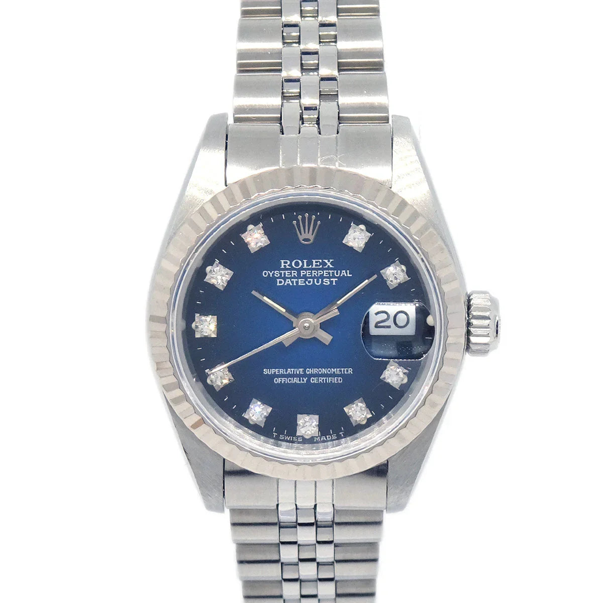 Rolex Ref.69174G Oyster Perpetual Datejust 26mm Watch SS Diamond
