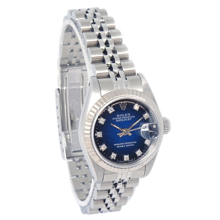 Rolex Ref.69174G Oyster Perpetual Datejust 26mm Watch SS Diamond