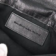 Balenciaga Black Leather Envelope Clutch Bag