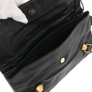 Balenciaga Black Leather Envelope Clutch Bag