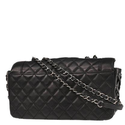 Chanel 2017 Black Lambskin Single Flap Shoulder Bag
