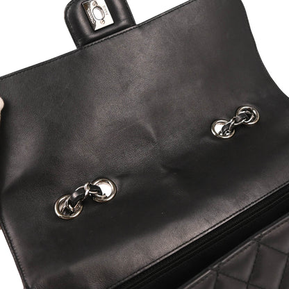 Chanel 2017 Black Lambskin Single Flap Shoulder Bag