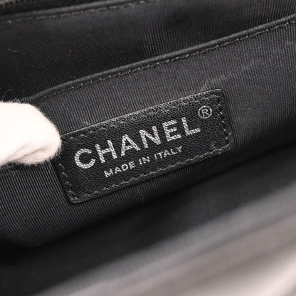 Chanel 2017 Black Lambskin Single Flap Shoulder Bag