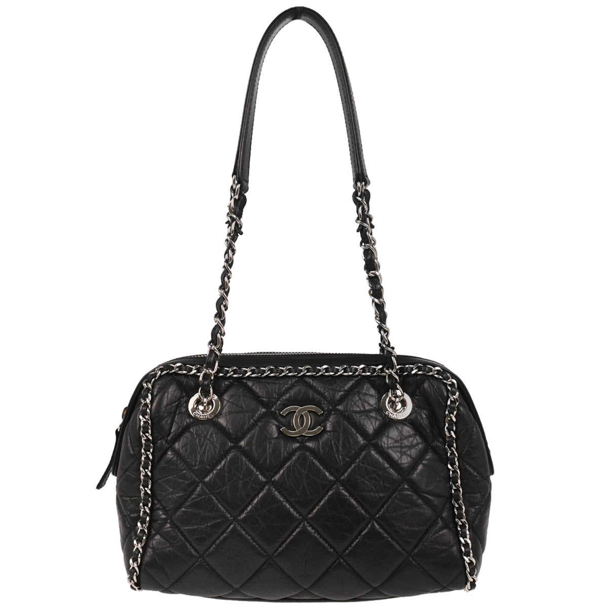 Chanel 2019 Black Calfskin Luxury Line Handbag