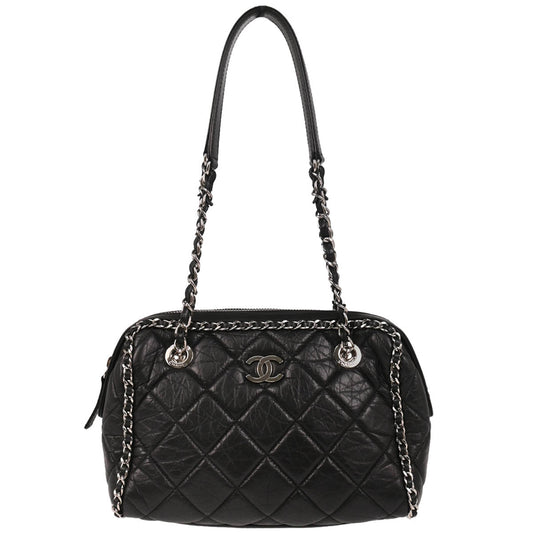 Chanel 2019 Black Calfskin Luxury Line Handbag