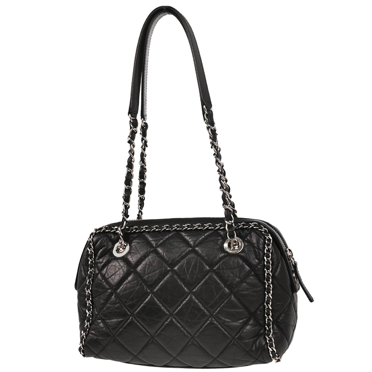 Chanel 2019 Black Calfskin Luxury Line Handbag