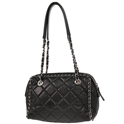 Chanel 2019 Black Calfskin Luxury Line Handbag