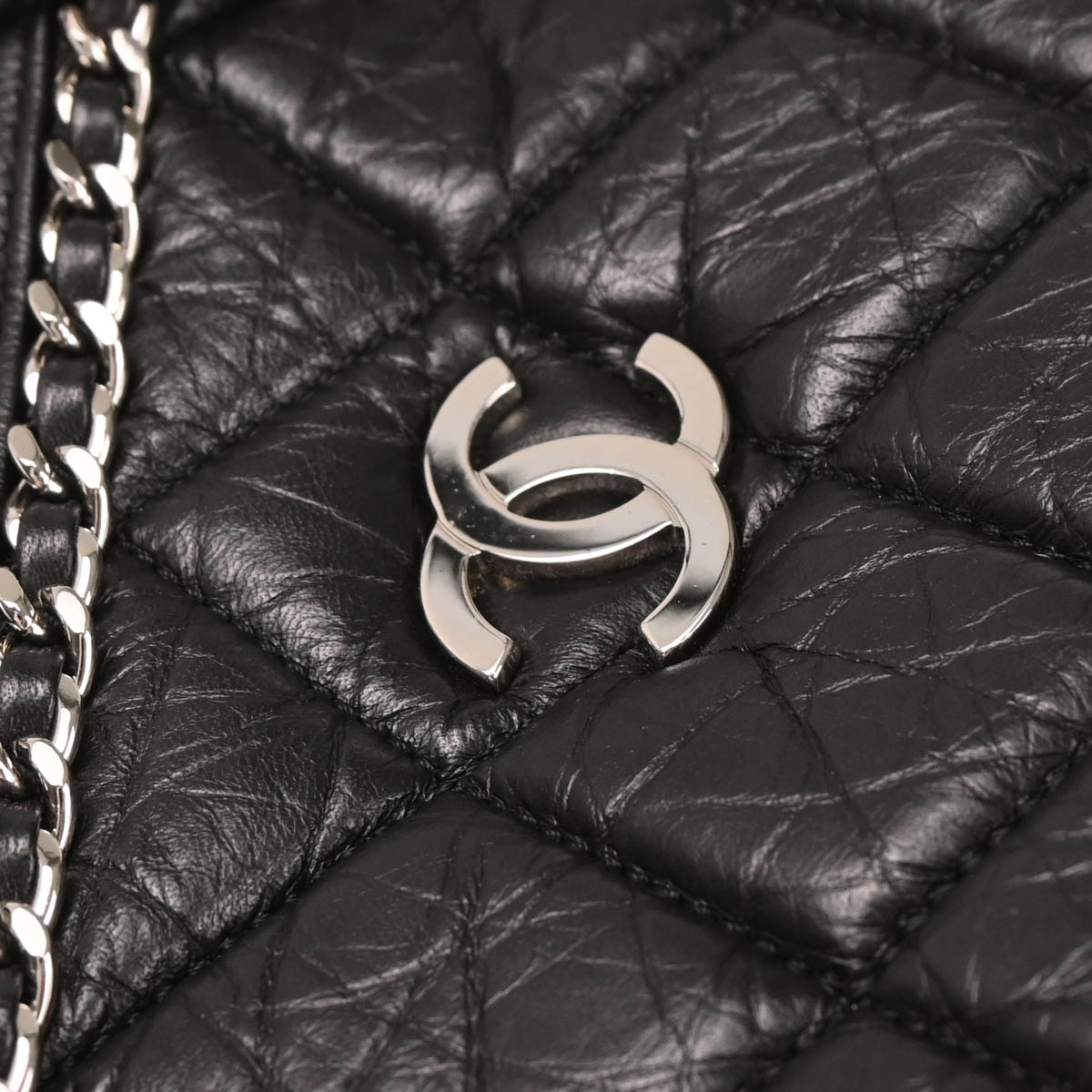 Chanel 2019 Black Calfskin Luxury Line Handbag