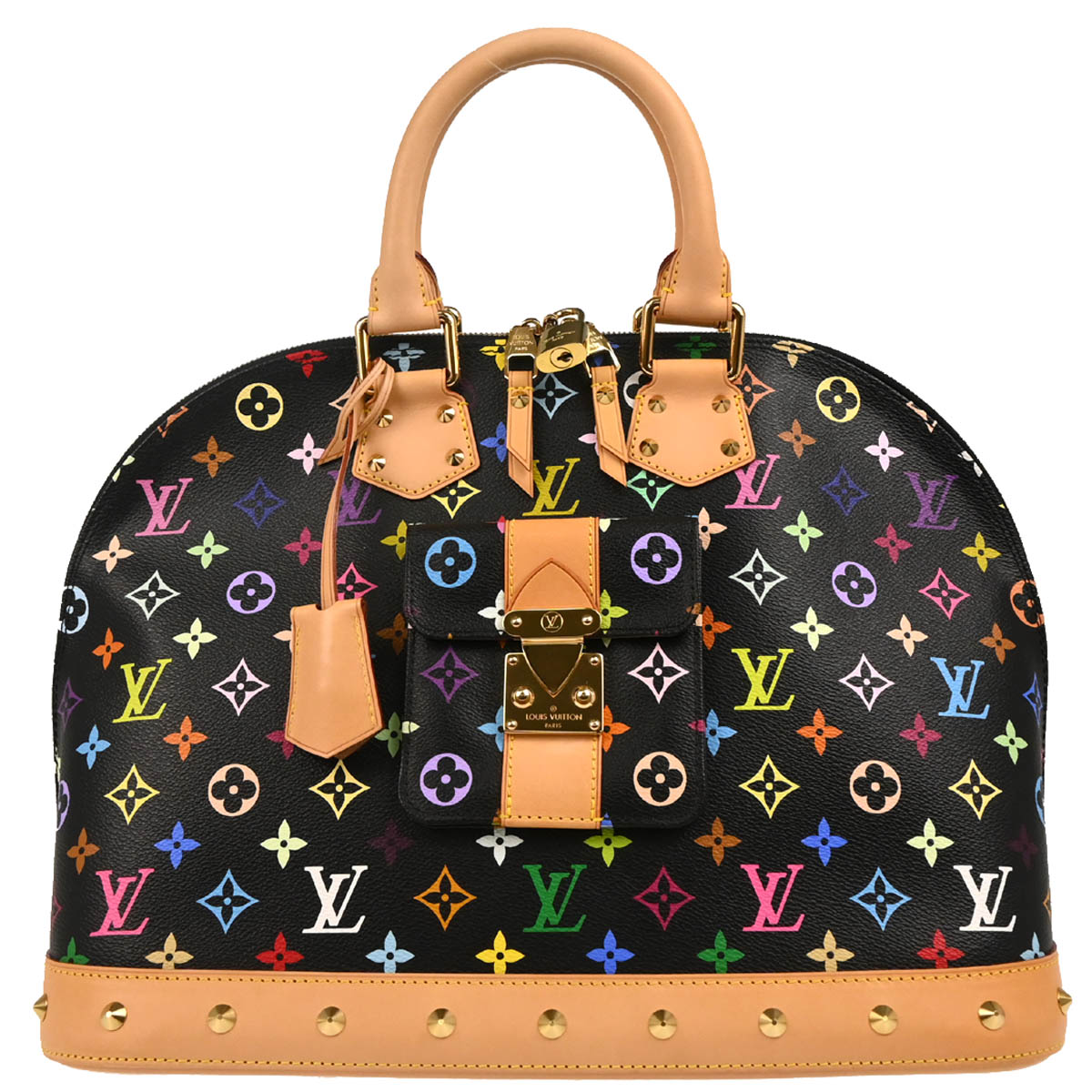 Louis Vuitton 2013 Black Monogram Multicolor Alma GM Handbag M40442