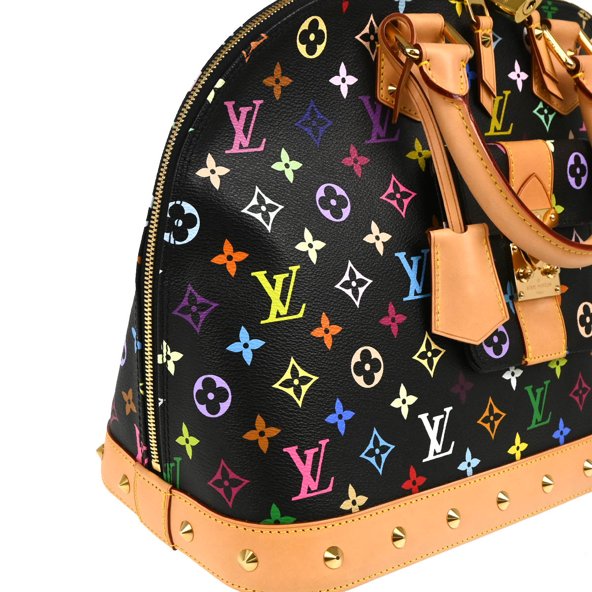 Louis Vuitton 2013 Black Monogram Multicolor Alma GM Handbag M40442