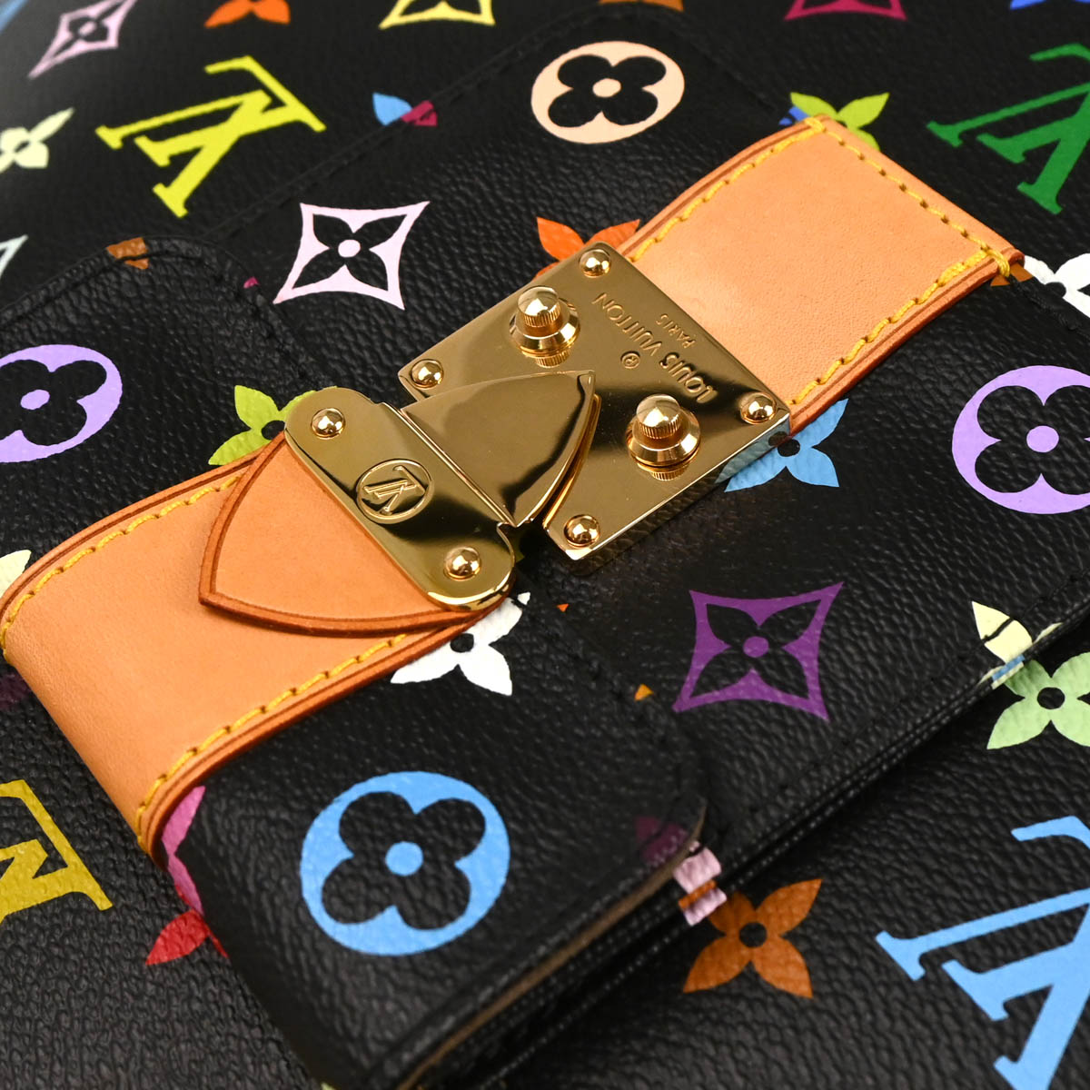 Louis Vuitton 2013 Black Monogram Multicolor Alma GM Handbag M40442