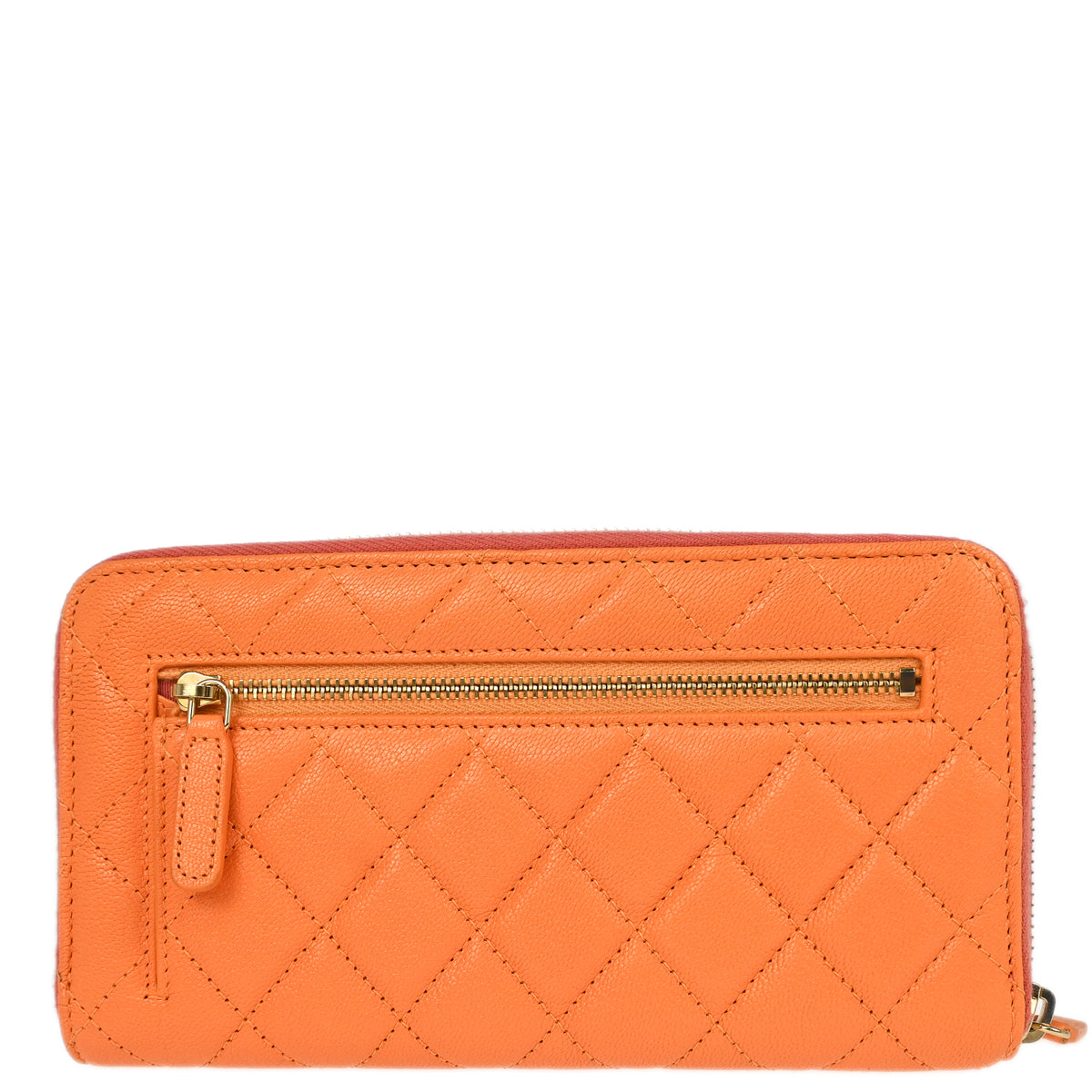 Chanel 2019 Orange Caviar Long Wallet