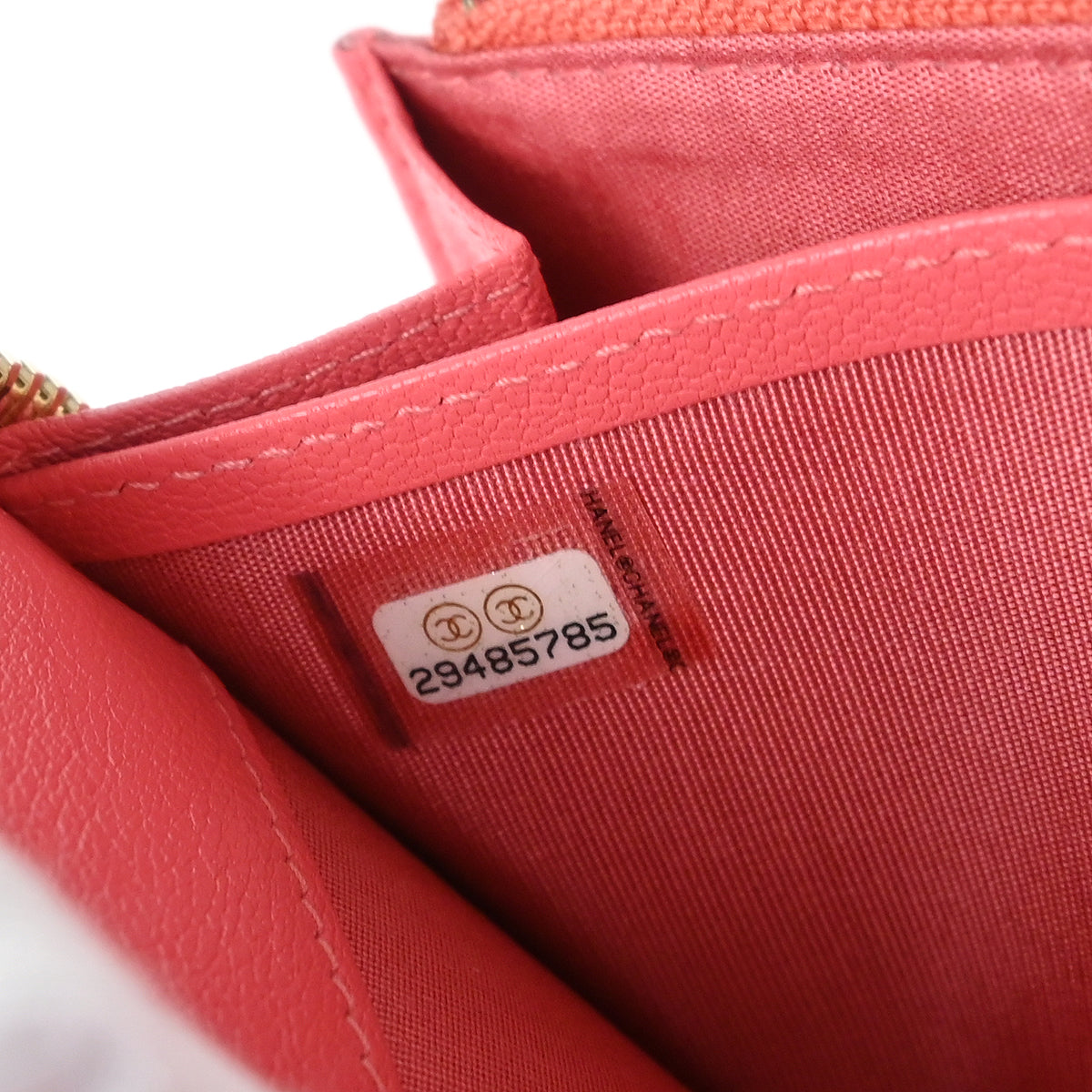 Chanel 2019 Orange Caviar Long Wallet