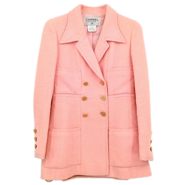 Chanel 1996 Double Breasted Jacket Pink #38