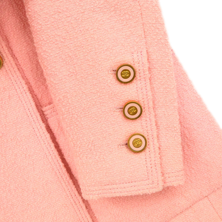 Chanel 1996 Double Breasted Jacket Pink #38