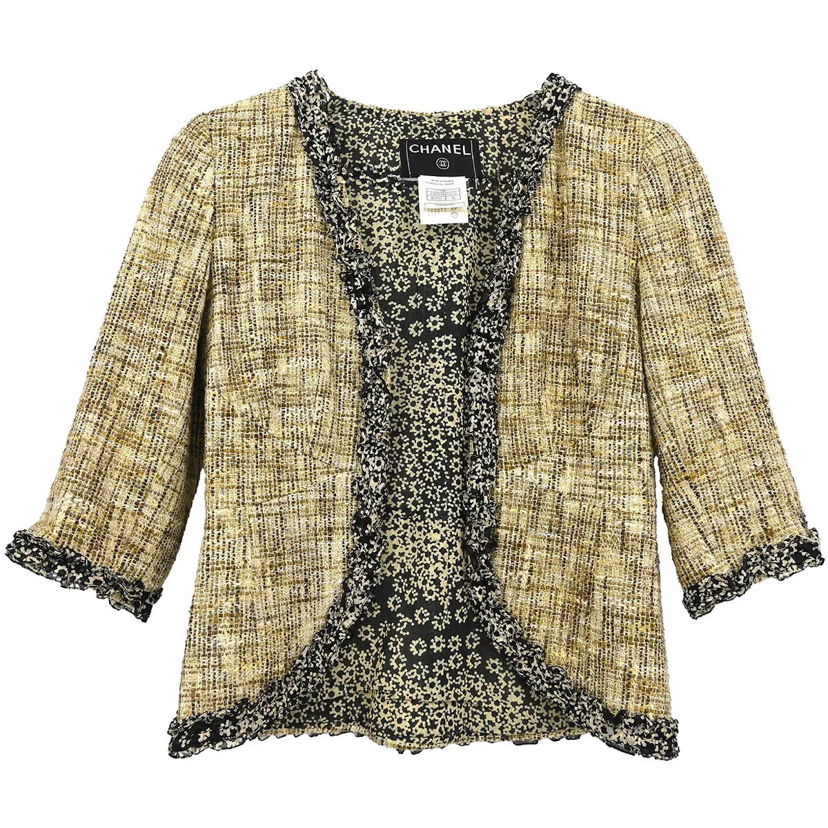 Chanel Collarless Jacket Brown #36