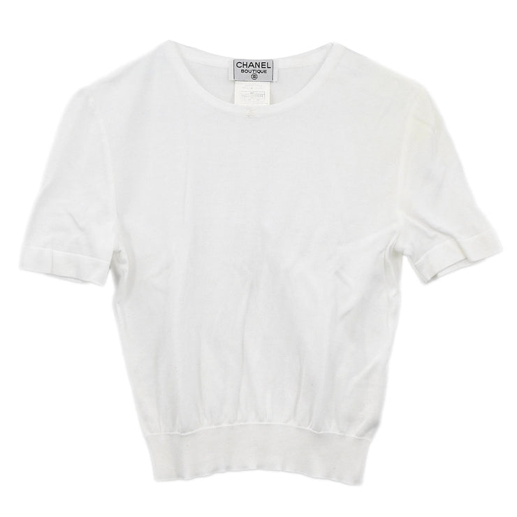Chanel 1996 Short Sleeve Top White #36