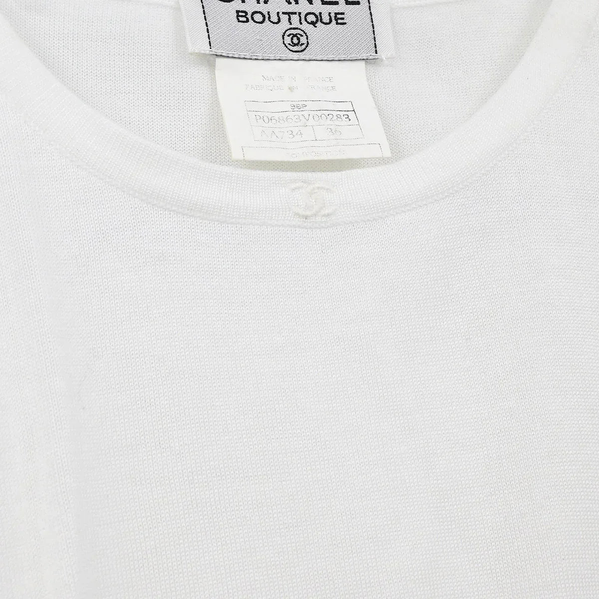 Chanel 1996 Short Sleeve Top White #36