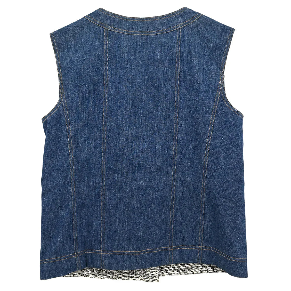 Chanel Sleeveless Vest Denim Jacket Blue #40