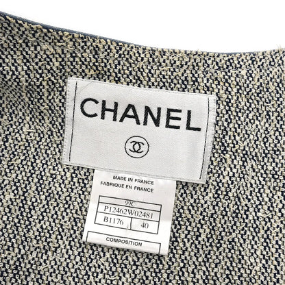 Chanel Sleeveless Vest Denim Jacket Blue #40