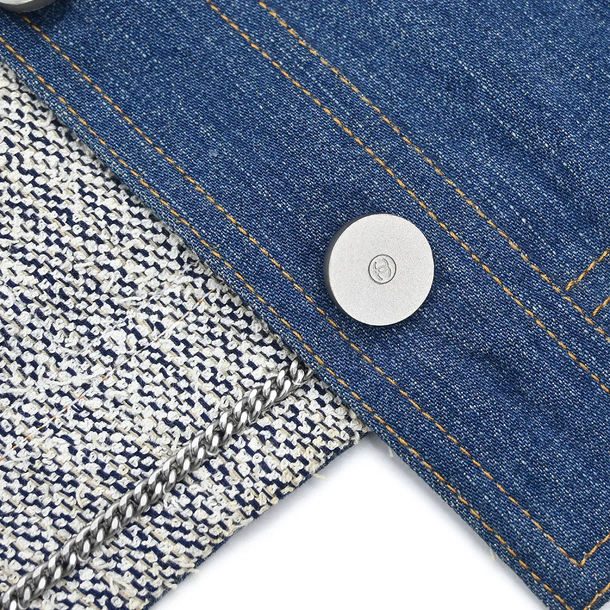 Chanel Sleeveless Vest Denim Jacket Blue #40
