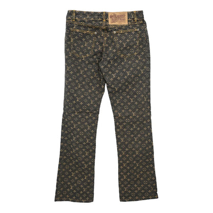 Louis Vuitton Monogram Denim Long Pants Gray #38