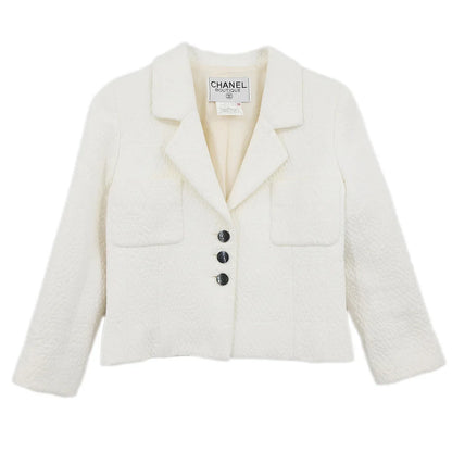 Chanel 1997 Single Breasted Jacket White #38
