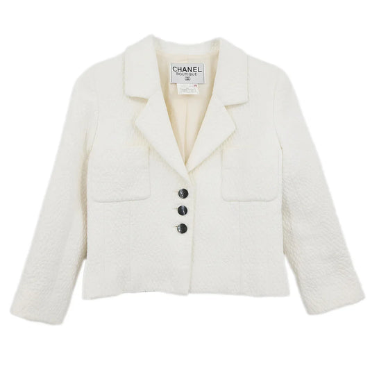 Chanel 1997 Single Breasted Jacket White #38
