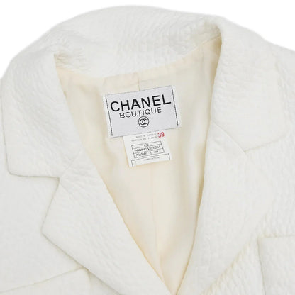 Chanel 1997 Single Breasted Jacket White #38