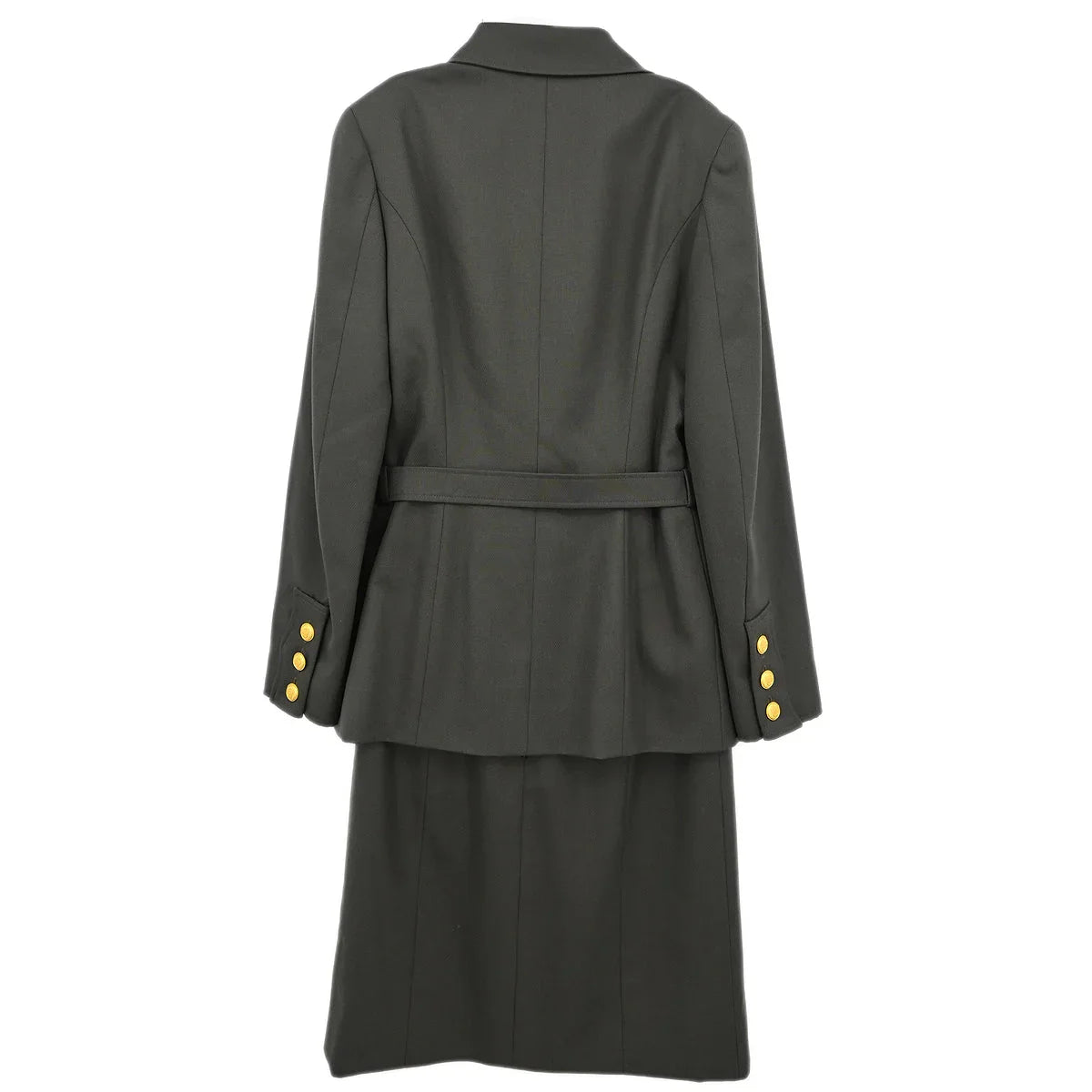 Chanel 1996 Setup Suit Jacket Skirt Gray #38